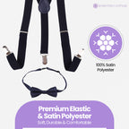 Kids Braces with Bow Tie - 25mm - Navy