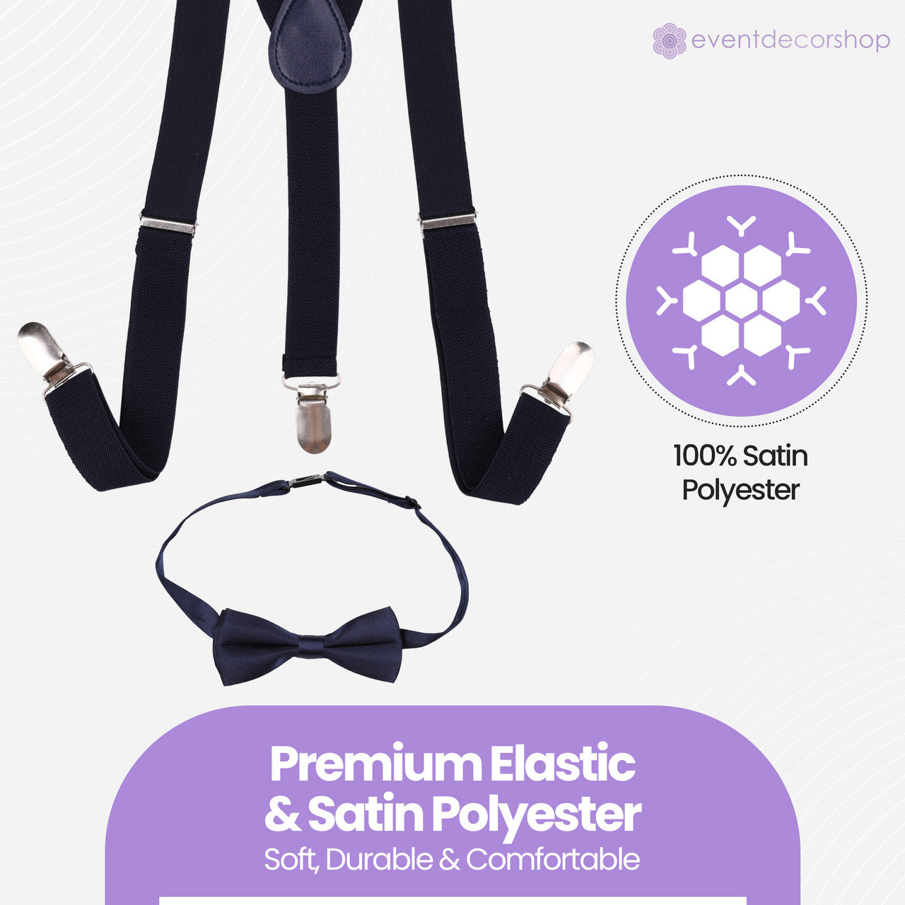 Kids Braces with Bow Tie - 25mm - Navy