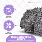 String Curtain Panel - Dark Silver