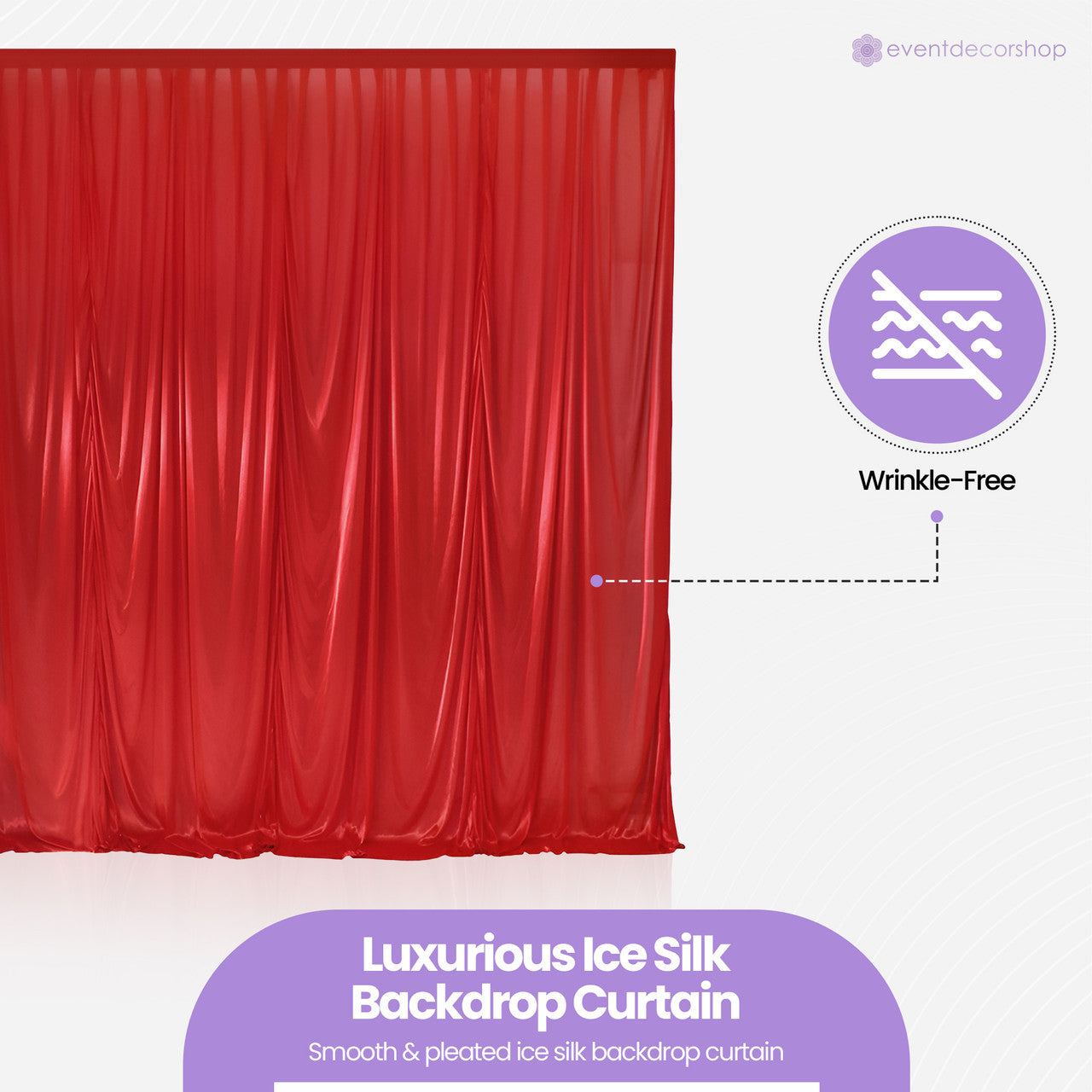 100GSM Ice Silk Photography Backdrop (No Swag) - Red
