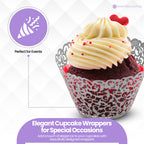 25x Laser Cut Cupcake Wrappers - Silver