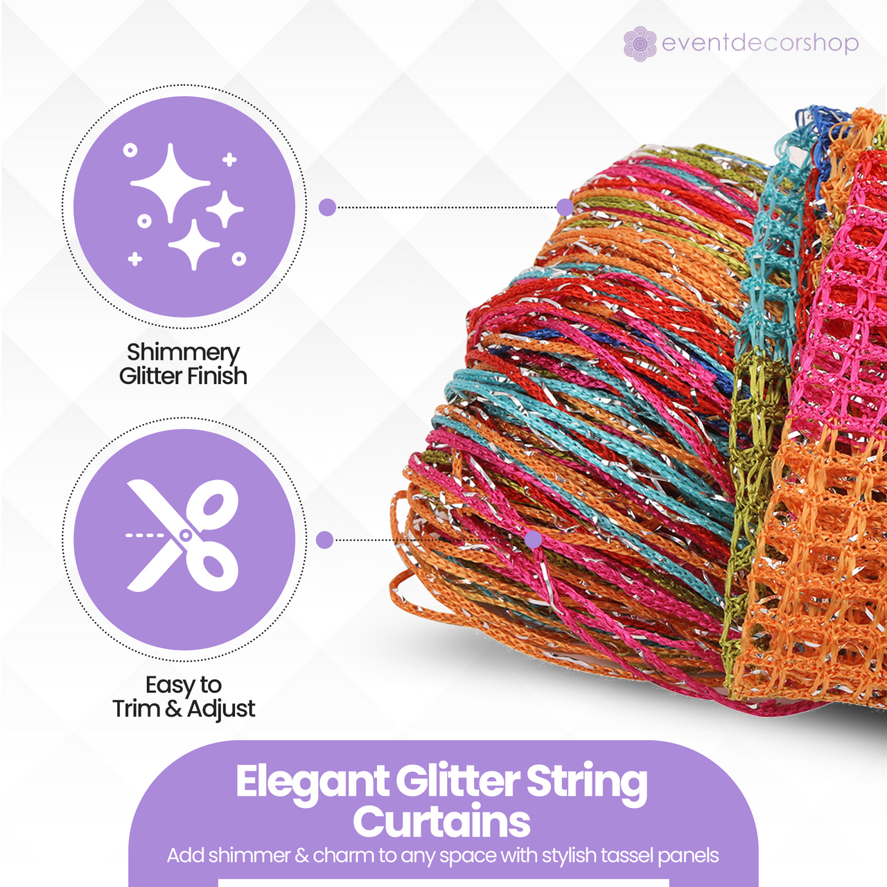 String Curtain Panel - Multicoloured