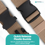 Webbing Canvas Belt with Plastic Clip Buckle - Ivory