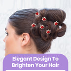 Flower Crystal Hair Pins - 10pcs