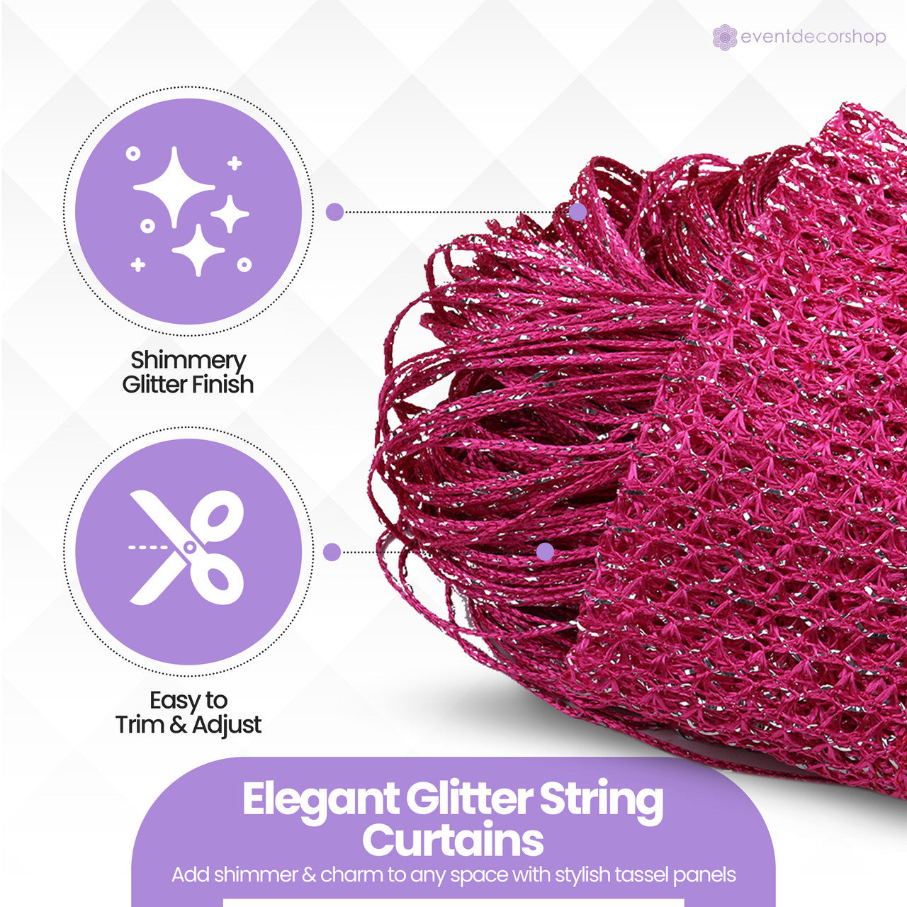 String Curtain Panel - Hot Pink