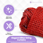 String Curtain Panel - Red