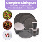 Grey Swirl Design Melamine BBQ and Party Set - 16pcs