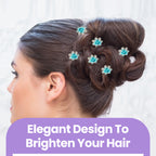 Flower Crystal Hair Pins - 10pcs