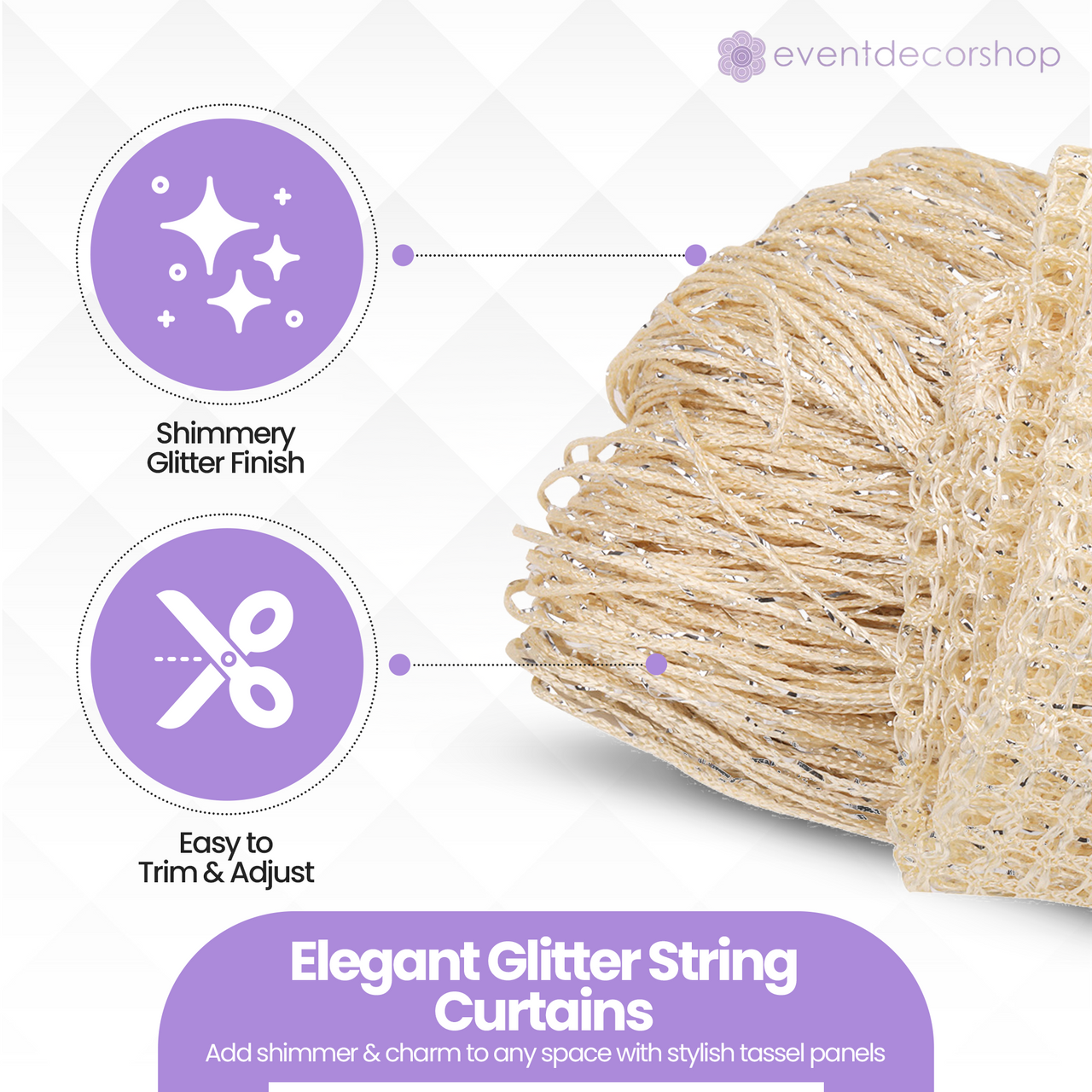 String Curtain Panel - Ivory