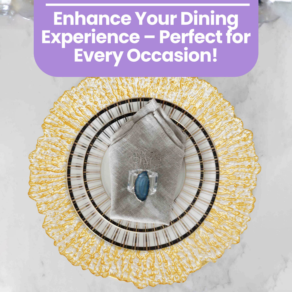 13" Round Charger Plate - Crackled Gold