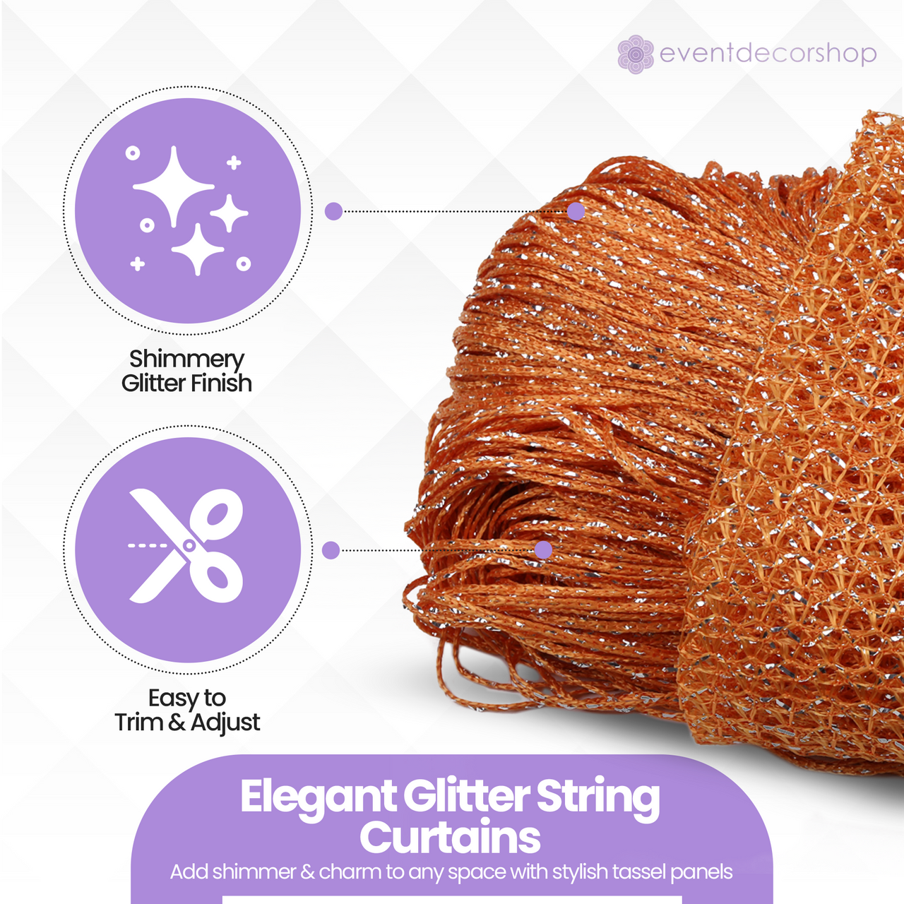 String Curtain Panel - Orange