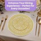 13" Round Charger Plate - Mandala Flower Gold