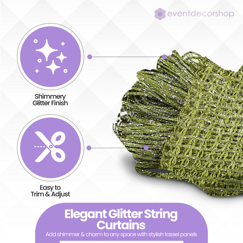 String Curtain Panel - Green