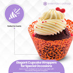 25x Laser Cut Cupcake Wrappers - Orange