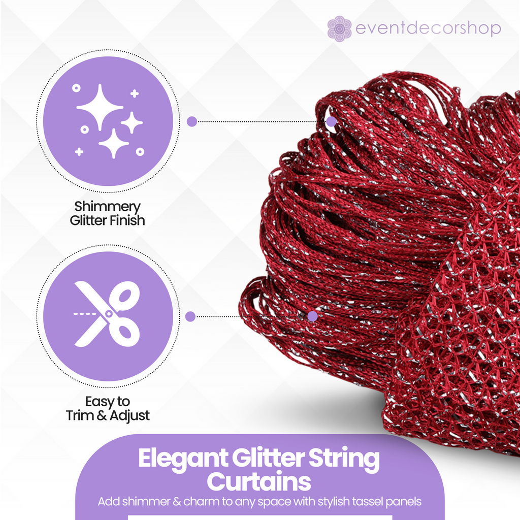 String Curtain Panel - Burgundy