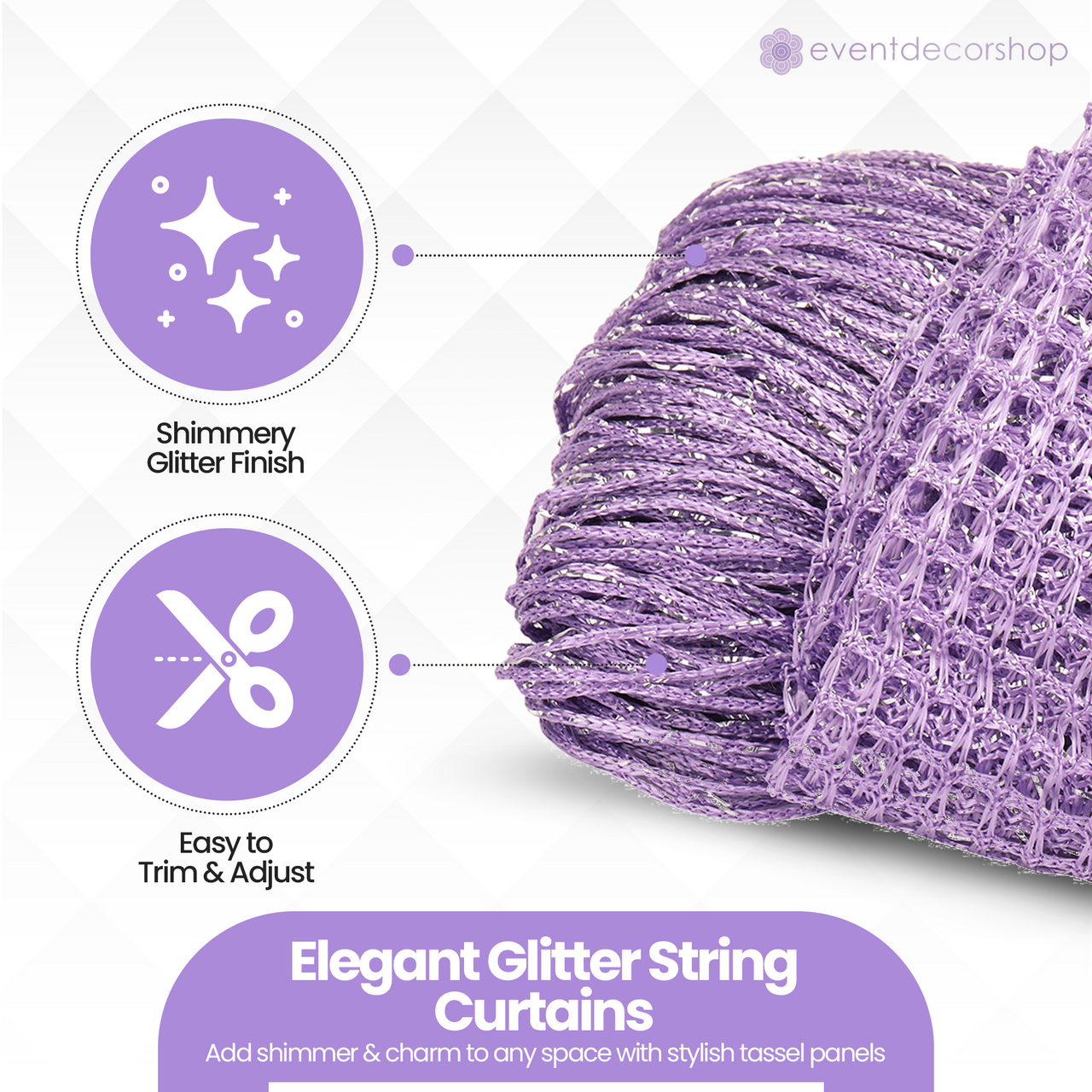 String Curtain Panel - Lilac