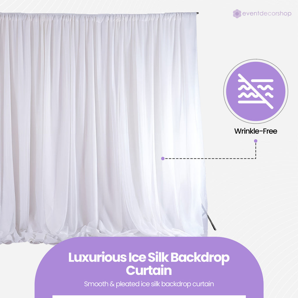 100GSM Ice Silk Photography Backdrop (No Swag) - White