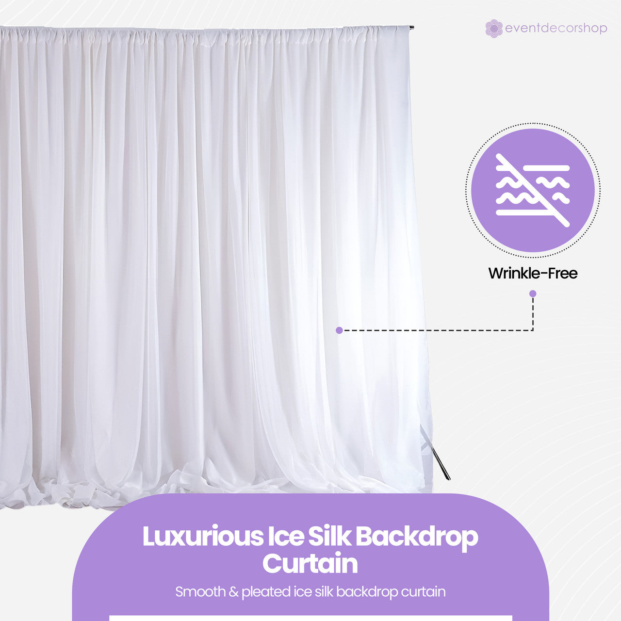 100GSM Ice Silk Photography Backdrop (No Swag) - White