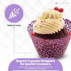 25x Laser Cut Cupcake Wrappers - Purple