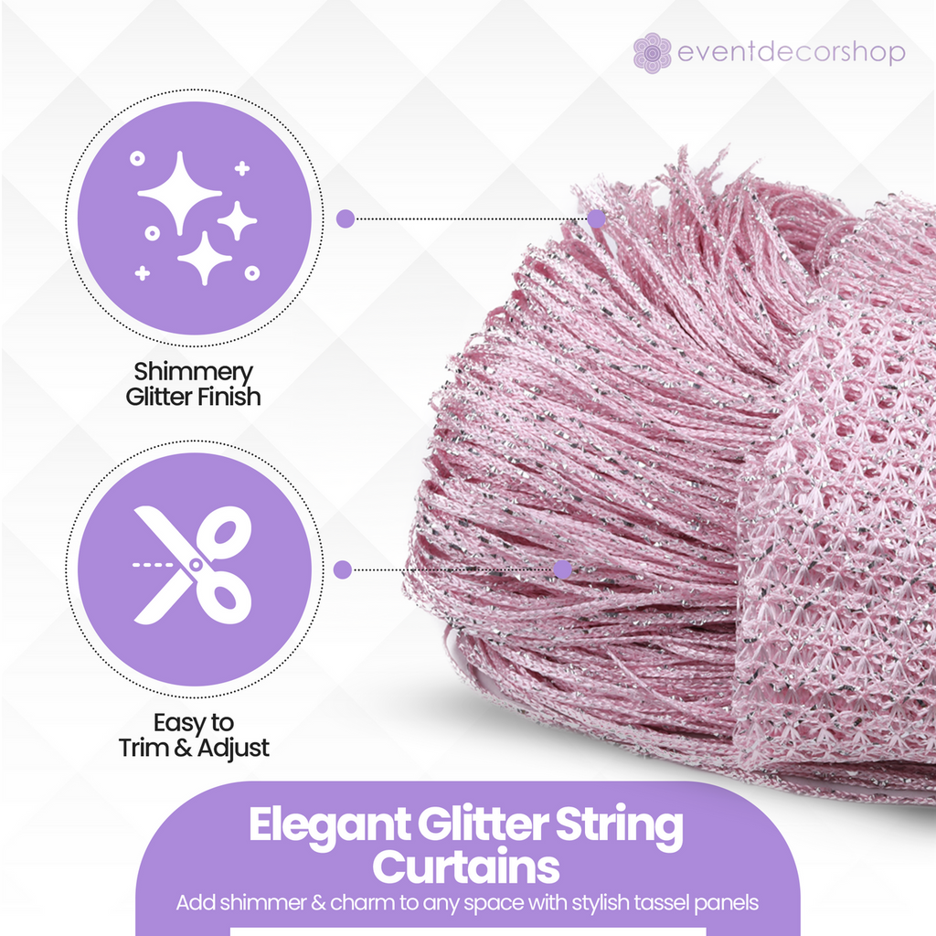 String Curtain Panel - Pink