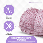 String Curtain Panel - Pink