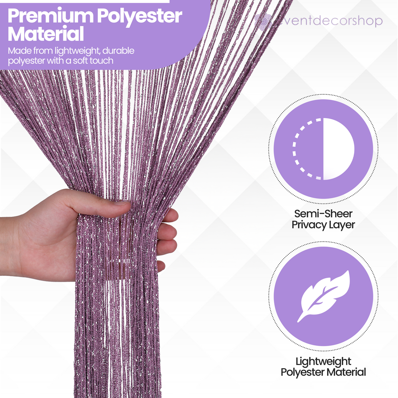 String Curtain Panel - Dark Purple