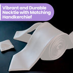 Silver Tie and Handkerchief