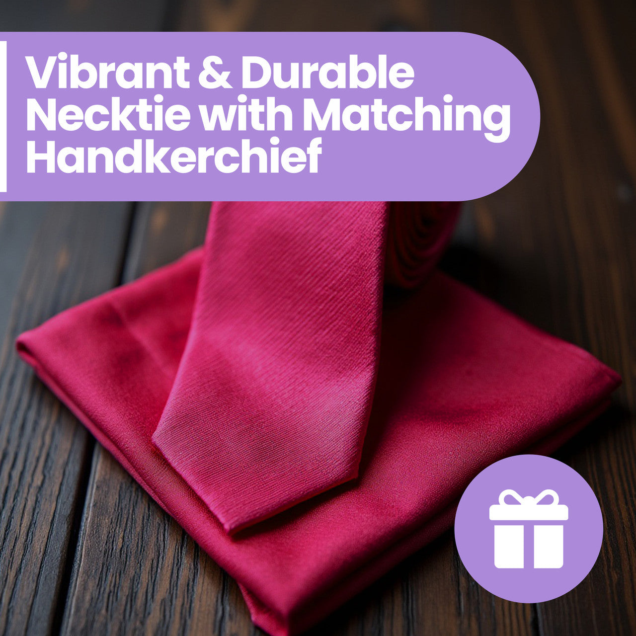 Hot Pink Tie and Handkerchief