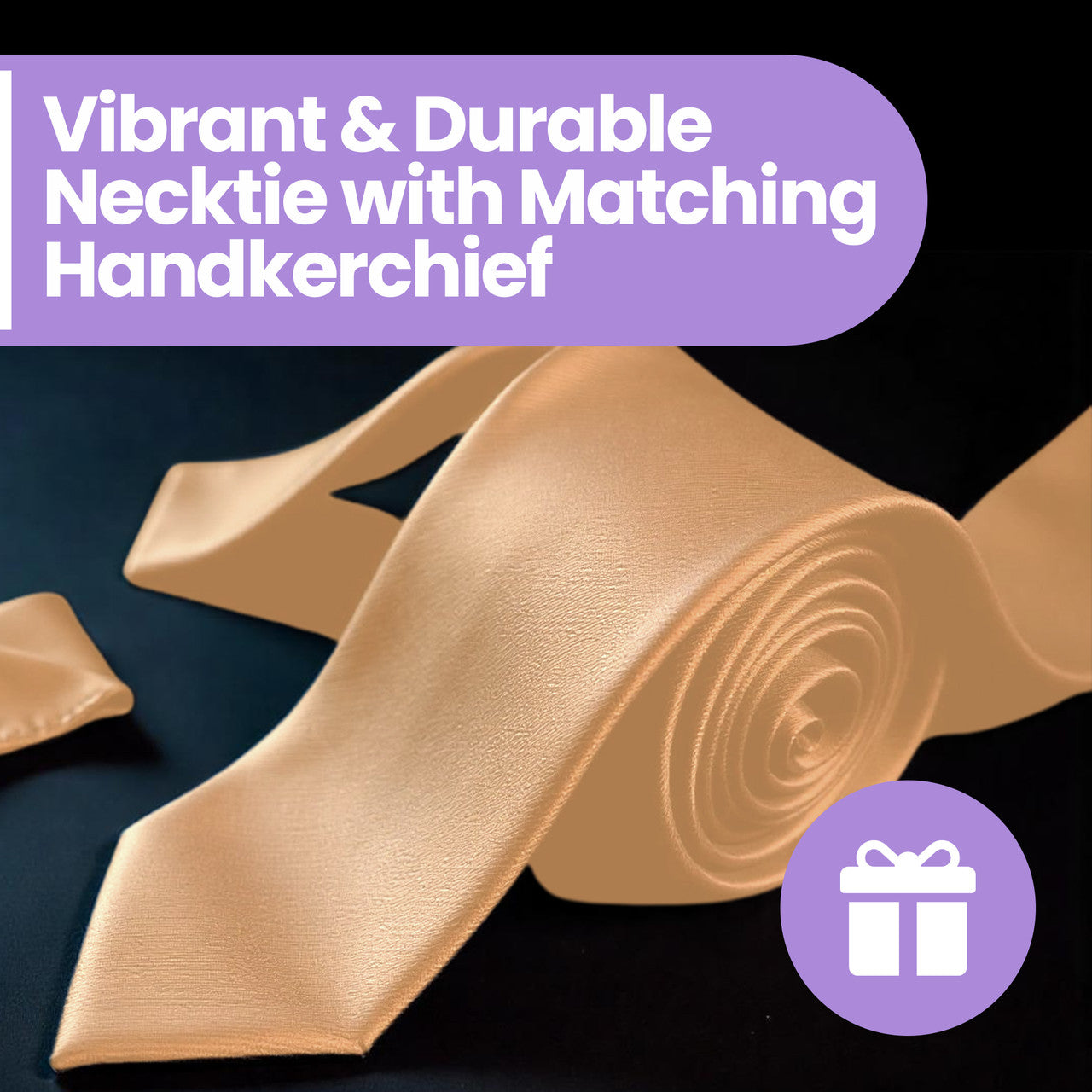 Champagne Tie and Handkerchief