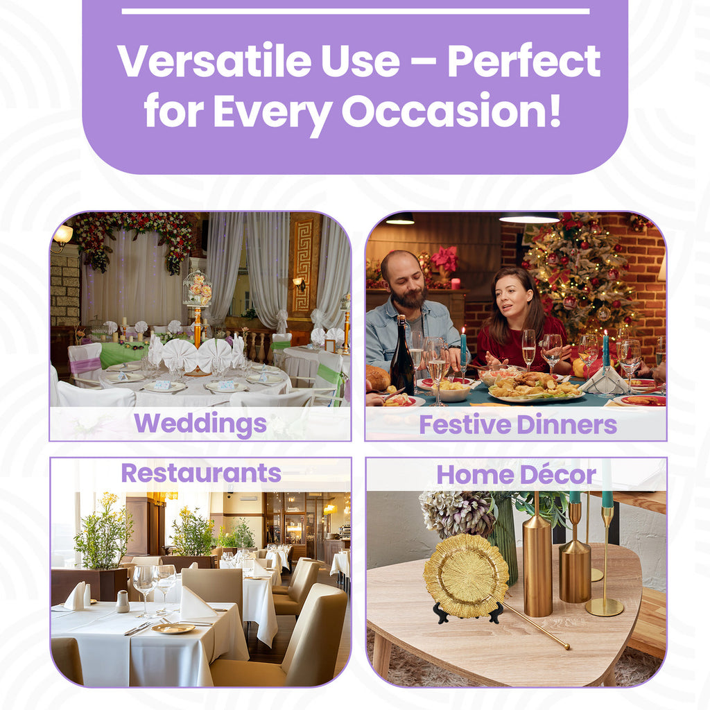 Decorative Charger Plates for Parties - 24Pcs