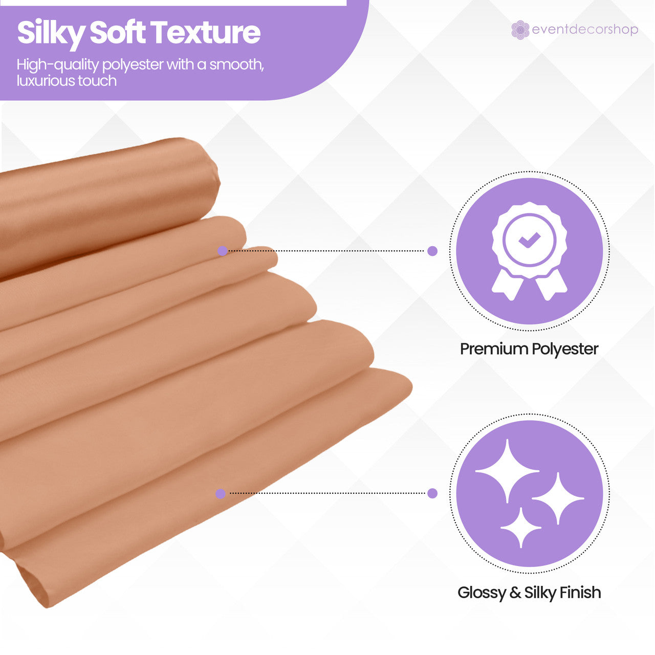 Peach Satin Fabric Roll