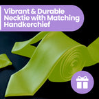 Lime Green Tie and Handkerchief