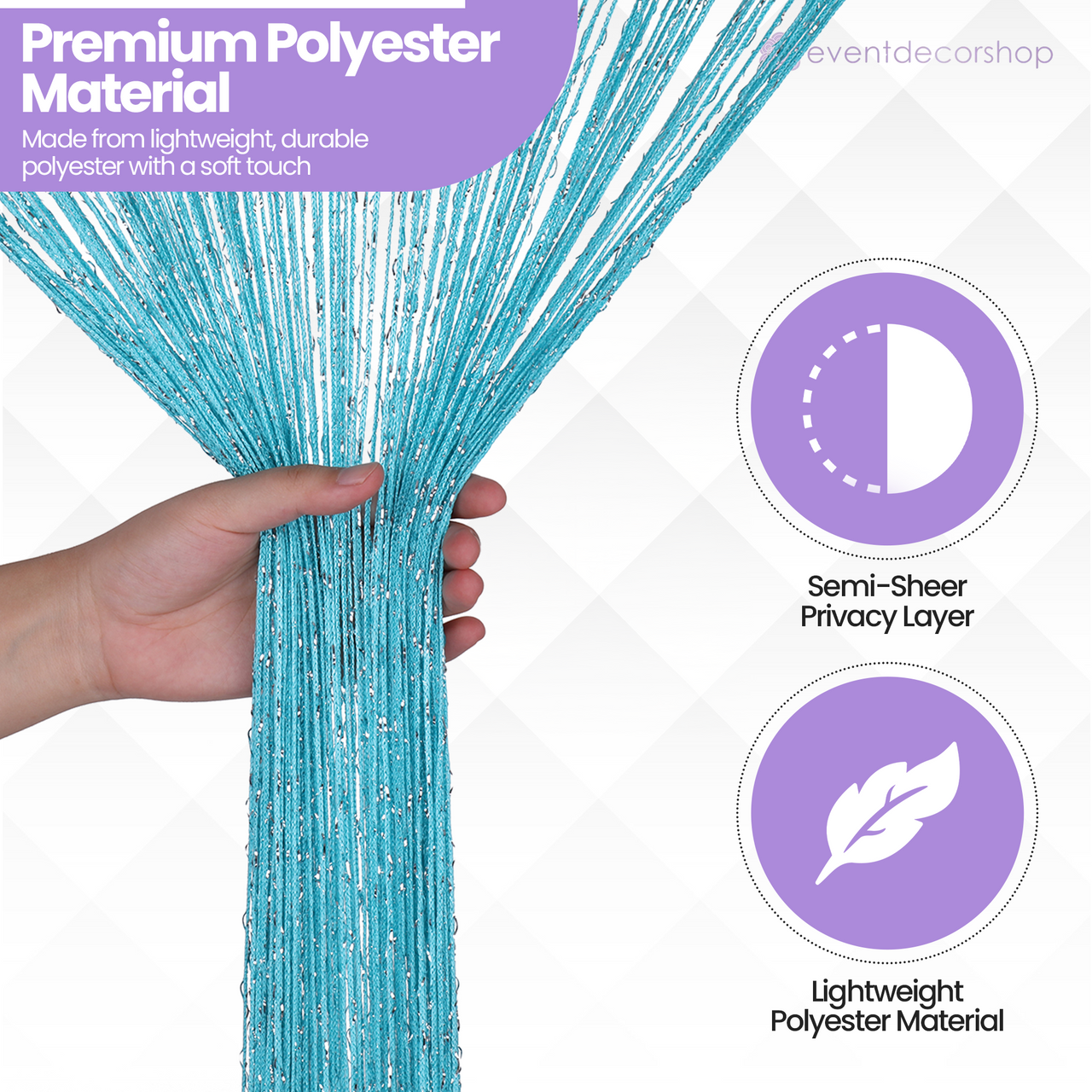 String Curtain Panel - Turquoise