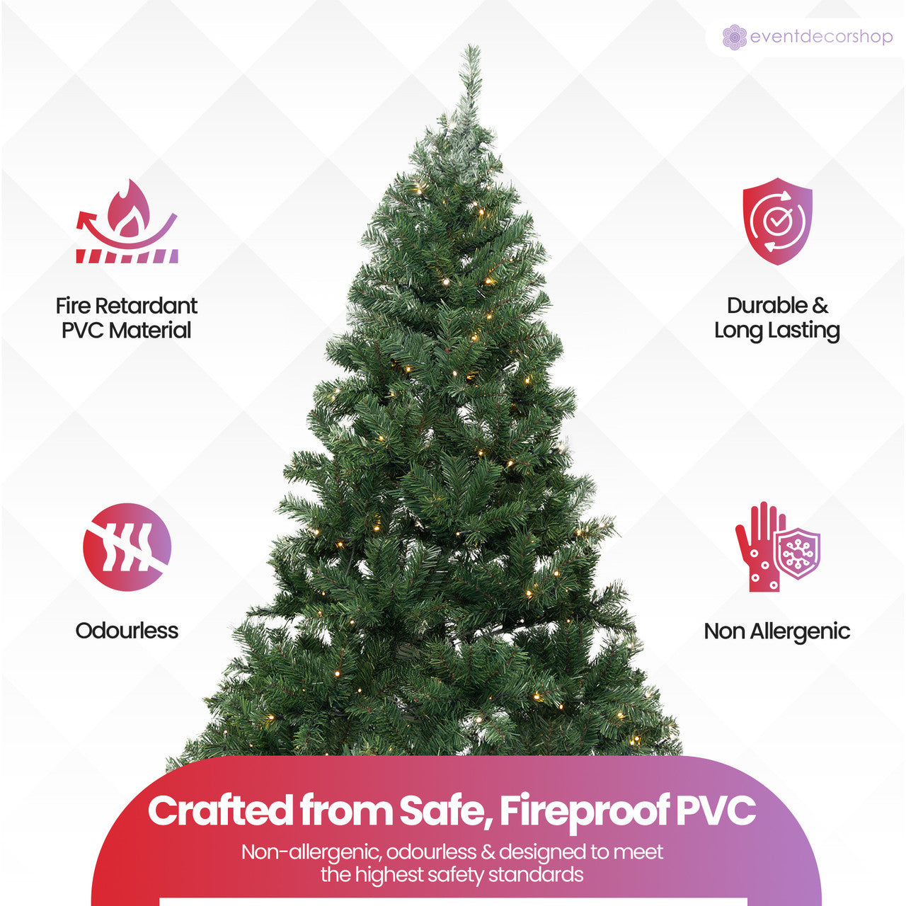 Alpine Christmas Tree with Warm White Lights - 4ft/5ft/6ft