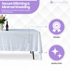 Sequin Rectangle Sparkly Tablecloth - White