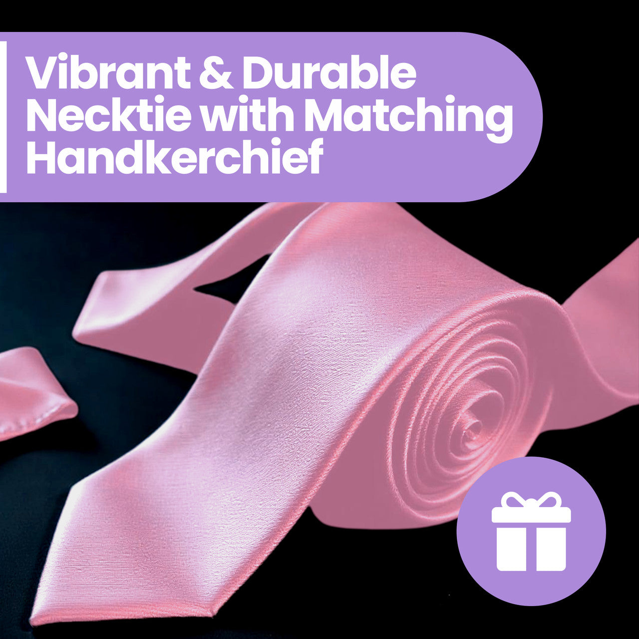 Baby Pink Tie and Handkerchief