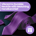 Dark Purple Tie and Handkerchief