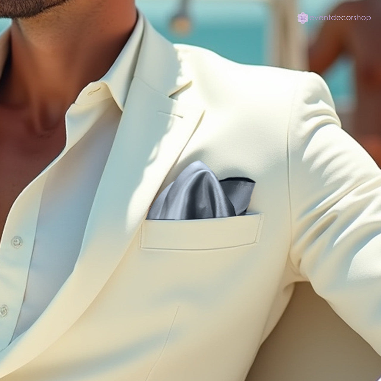 Pocket Square Handkerchief - Light Grey