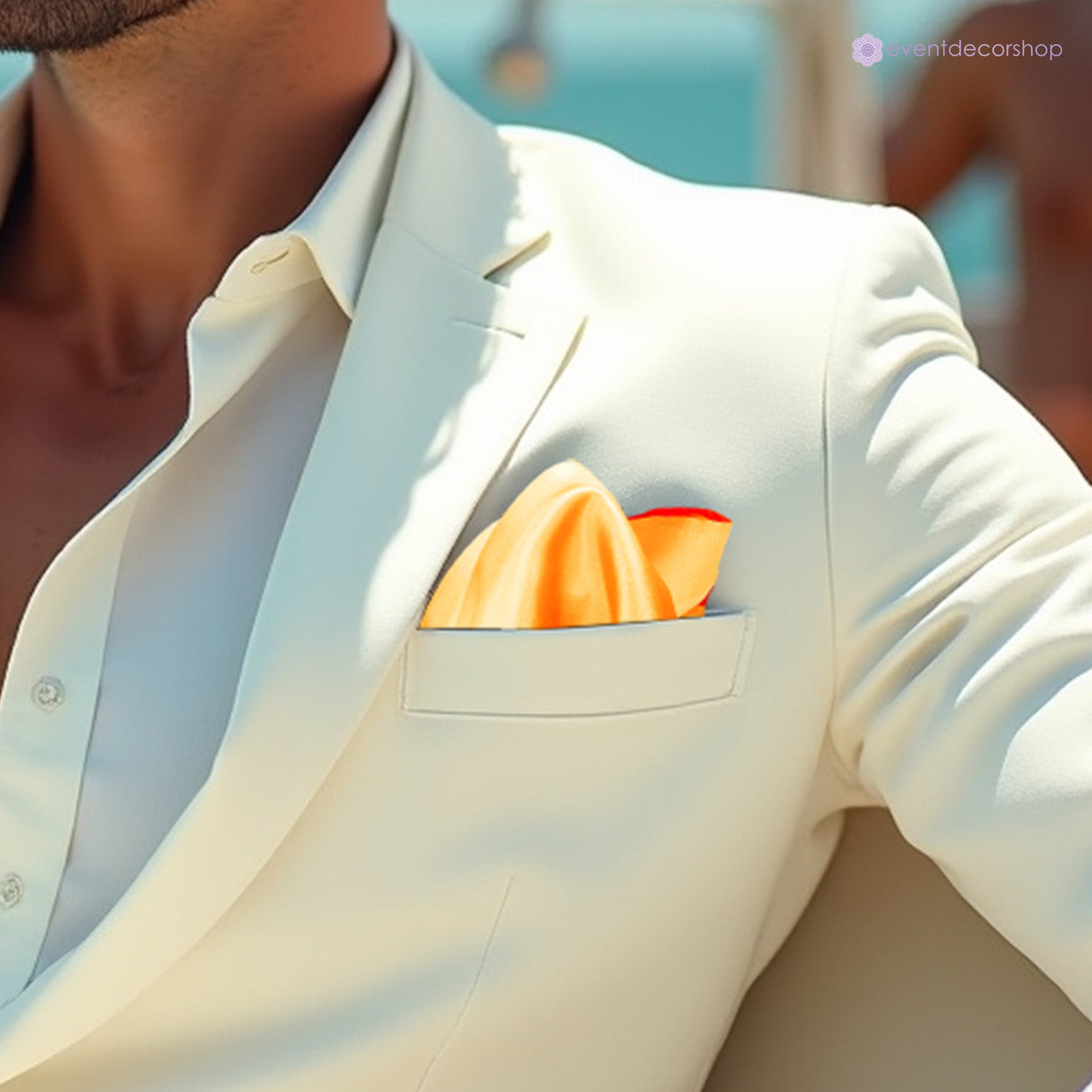Pocket Square Handkerchief - Orange