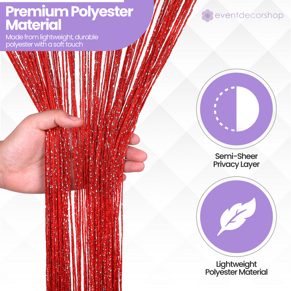 String Curtain Panel - Red