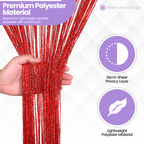 String Curtain Panel - Red