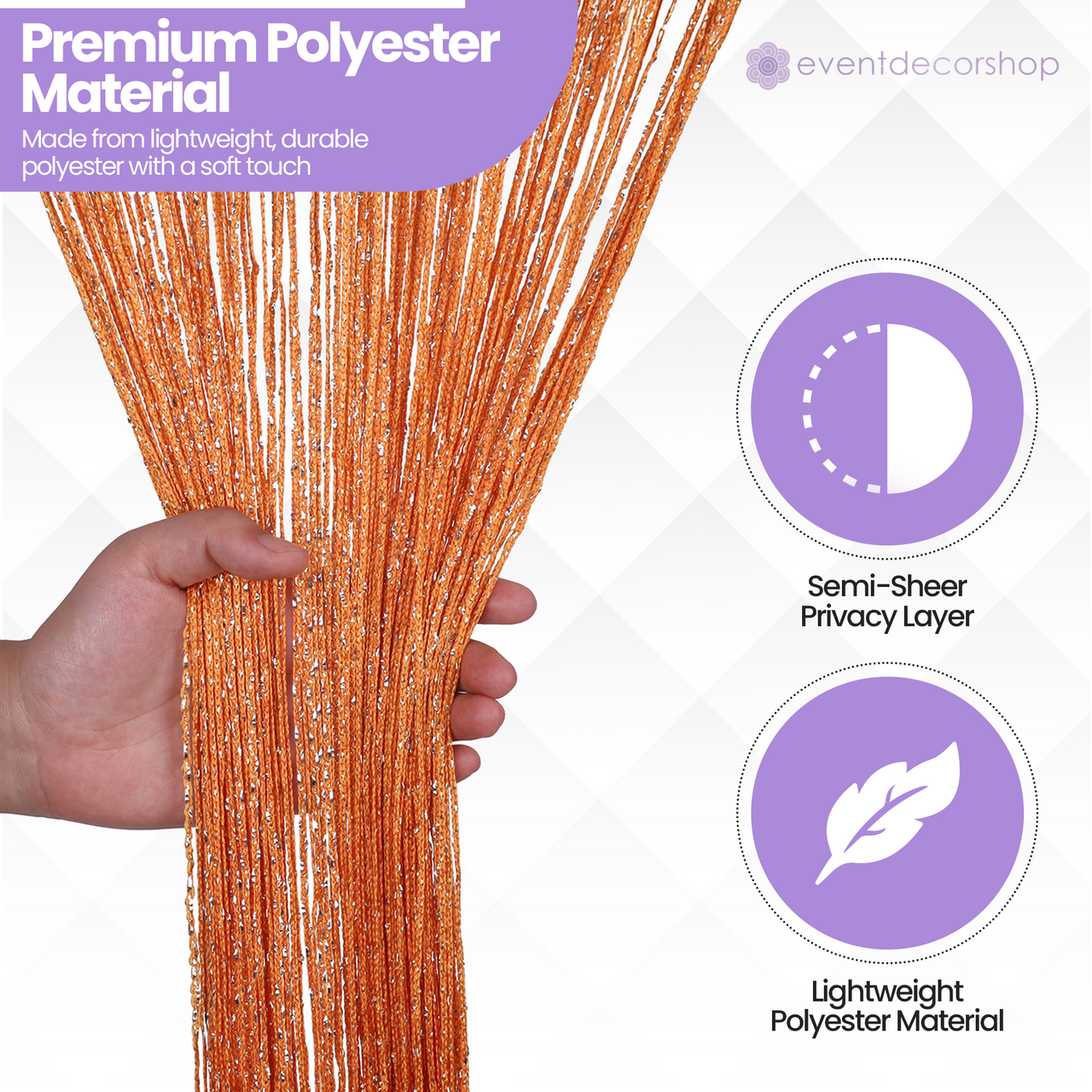 String Curtain Panel - Orange
