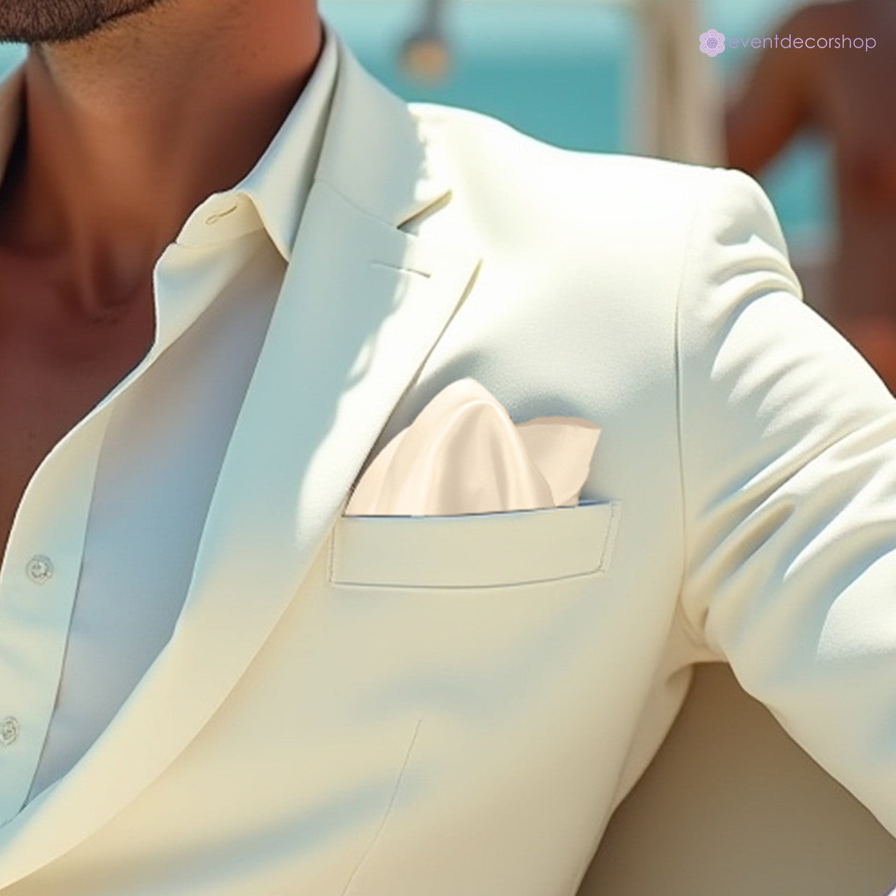 Pocket Square Handkerchief - Ivory