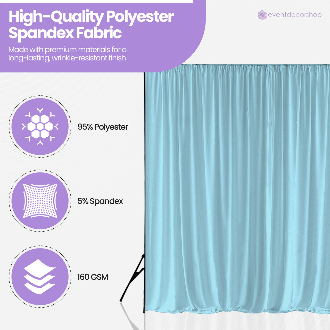 160gsm Spandex Backdrop - Baby Blue