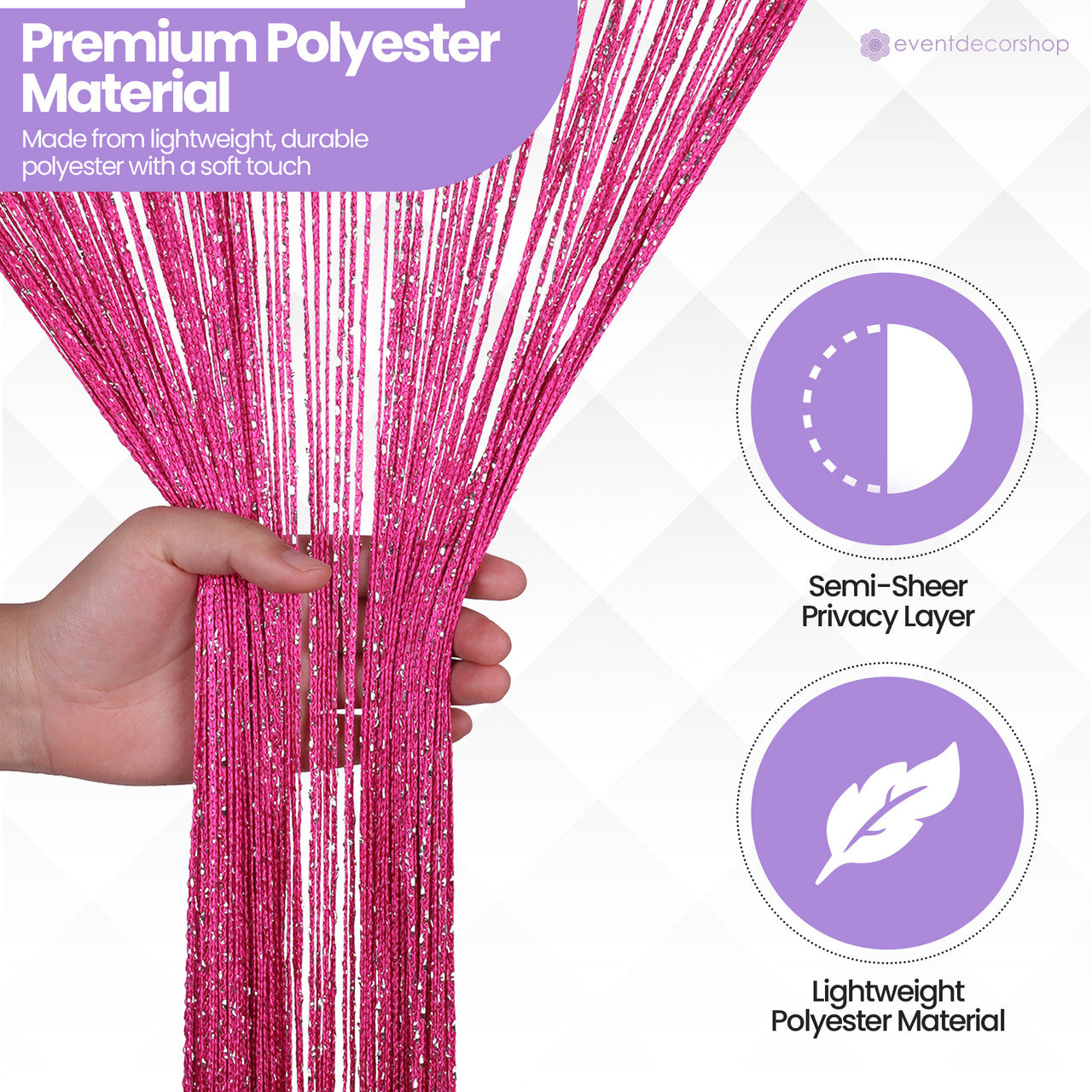 String Curtain Panel - Hot Pink