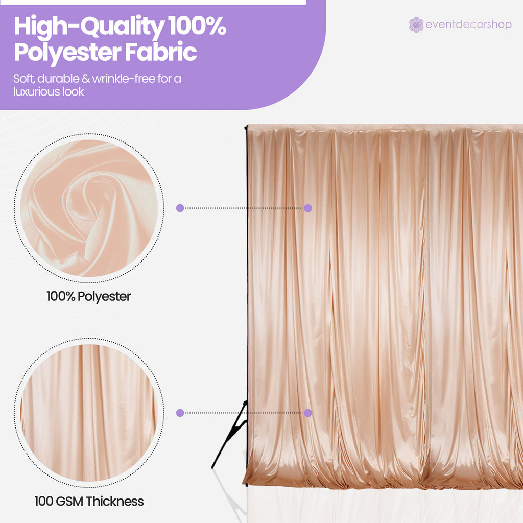 100GSM Ice Silk Photography Backdrop (No Swag) - Rose Gold