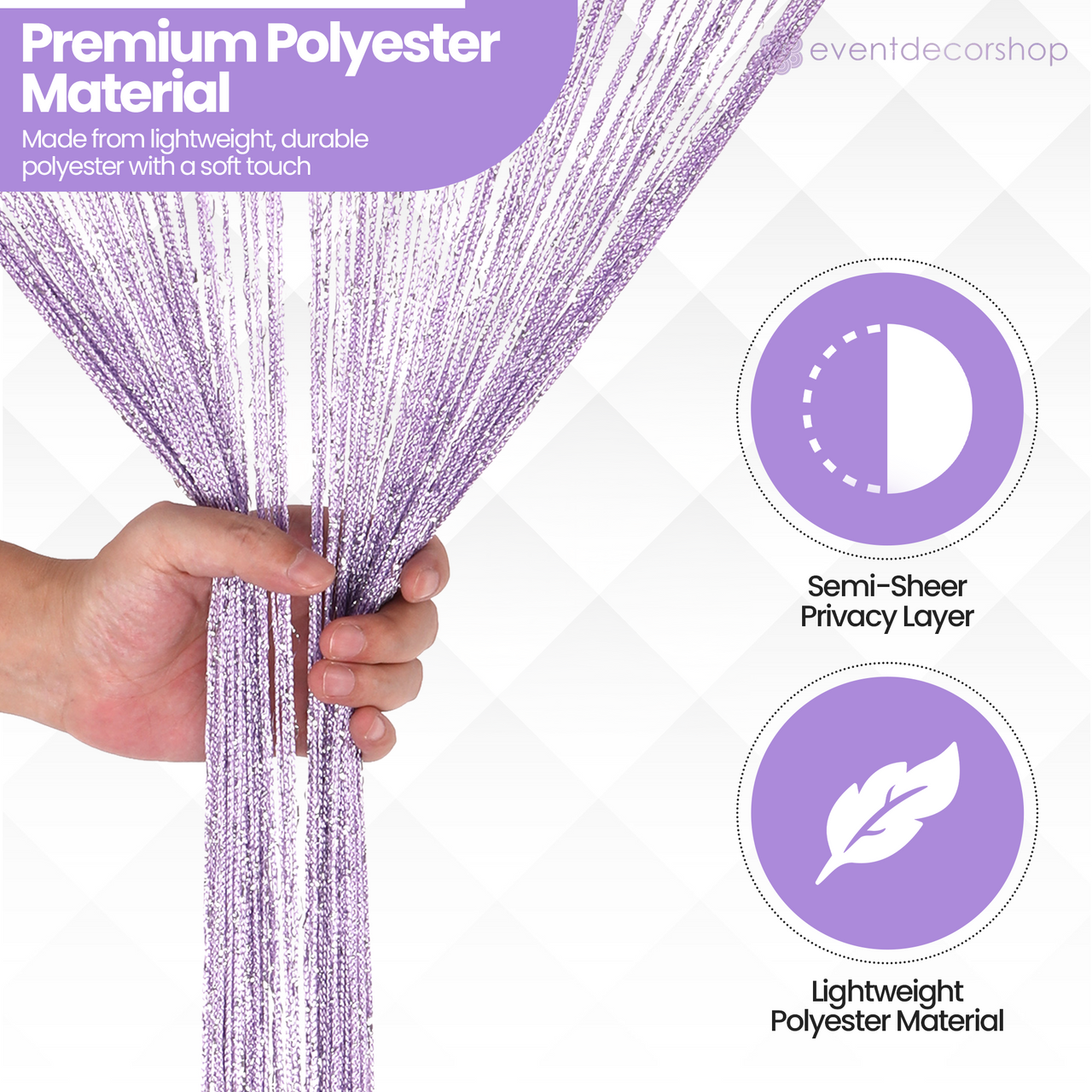 String Curtain Panel - Lilac