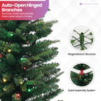 Whisper Slim Christmas Tree with Coloured Lights - 4ft/5ft/6ft
