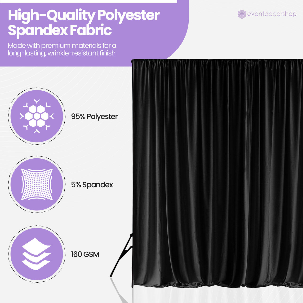 160gsm Spandex Backdrop - Black