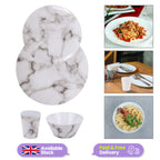 Marble Design Melamine BBQ and Party Set - 16pcs
